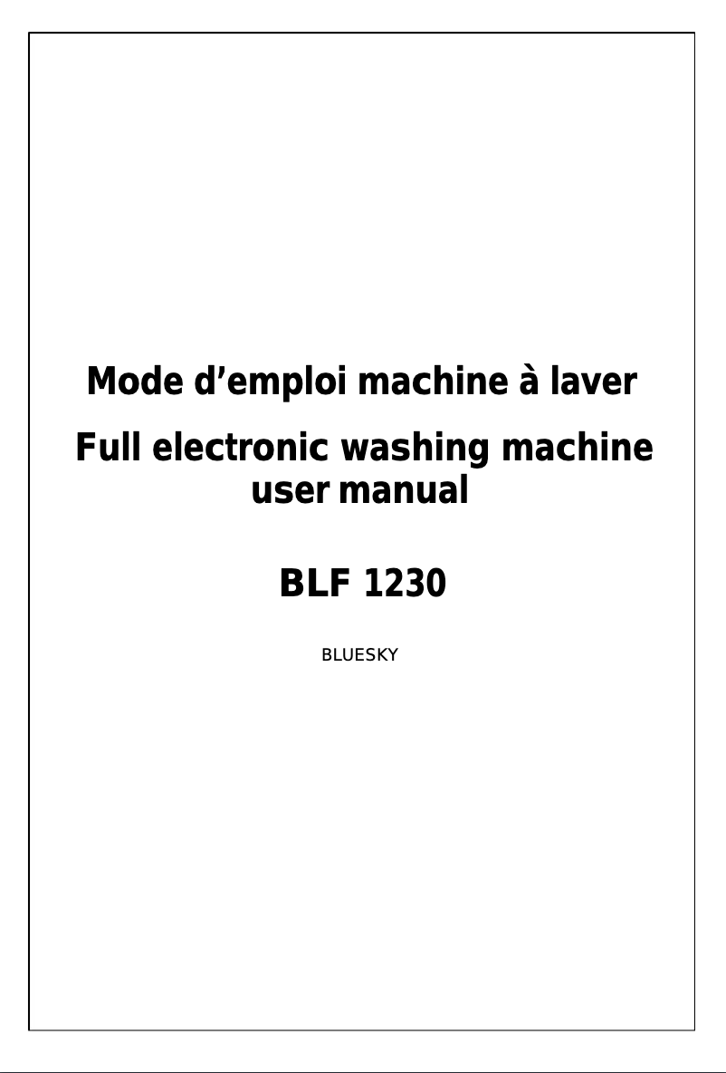 Página 1 del manual Manual de usuario Bluesky BLF 1230