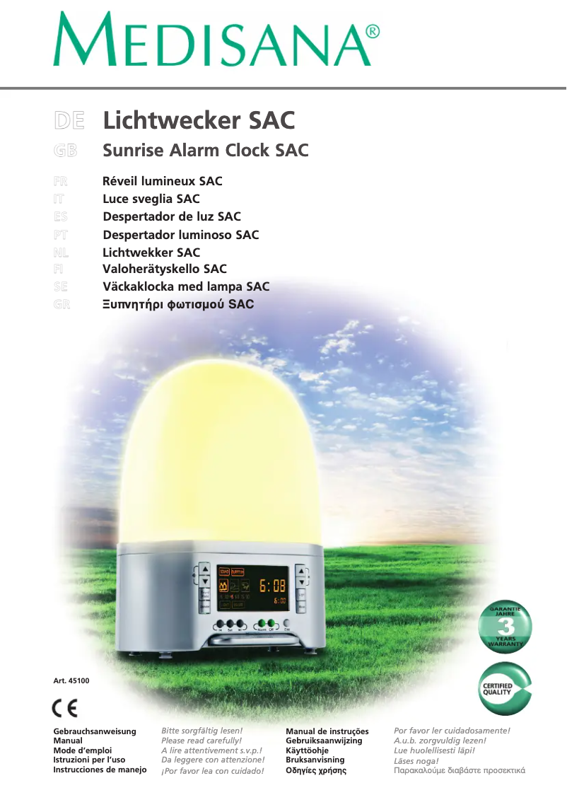 Imagen de la primera página del manual del dispositivo SAC