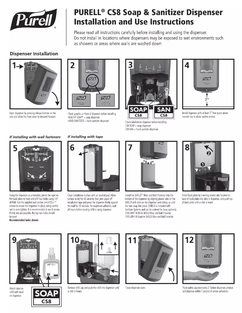 Imagen de la primera página del manual del dispositivo Healthy Soap CS8