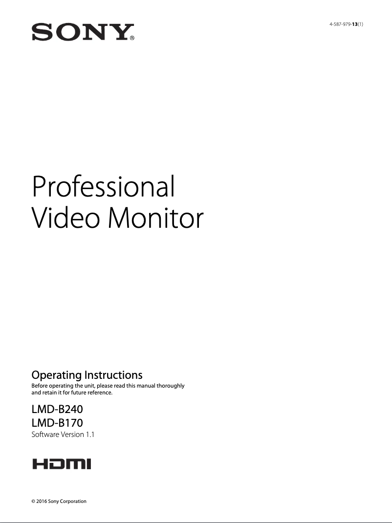 Página 1 del manual Manual de usuario Sony LMD-B240
