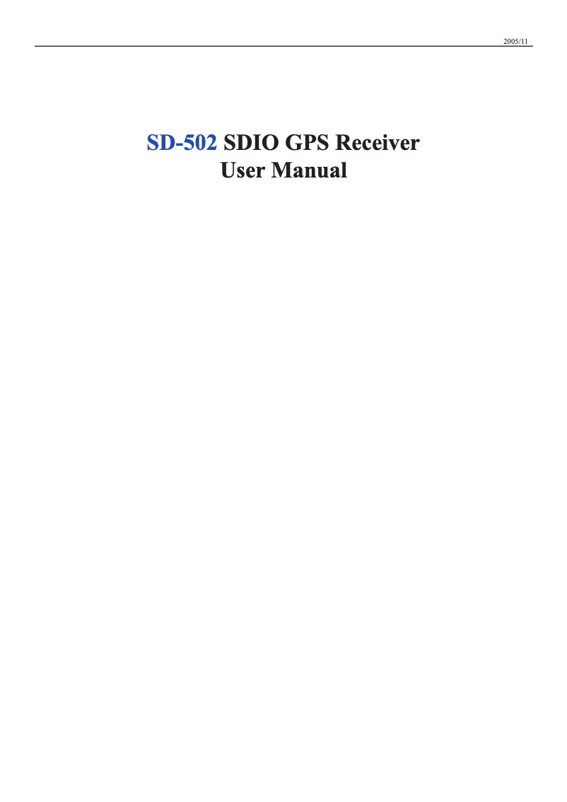 Imagen de la primera página del manual del dispositivo SD-502