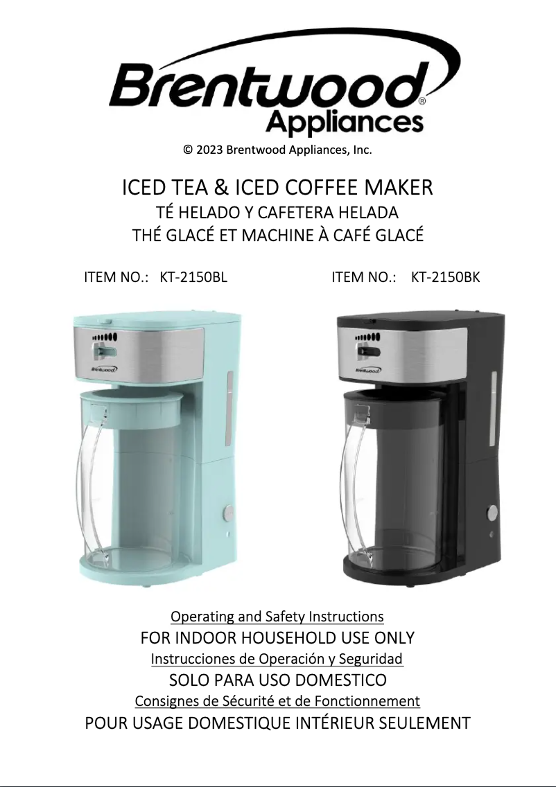 Página nº 1 - Manual de usuario Brentwood KT-2150BL
