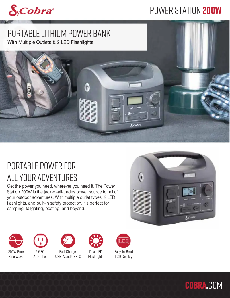 Imagen de la primera página del manual del dispositivo Power Station 200W