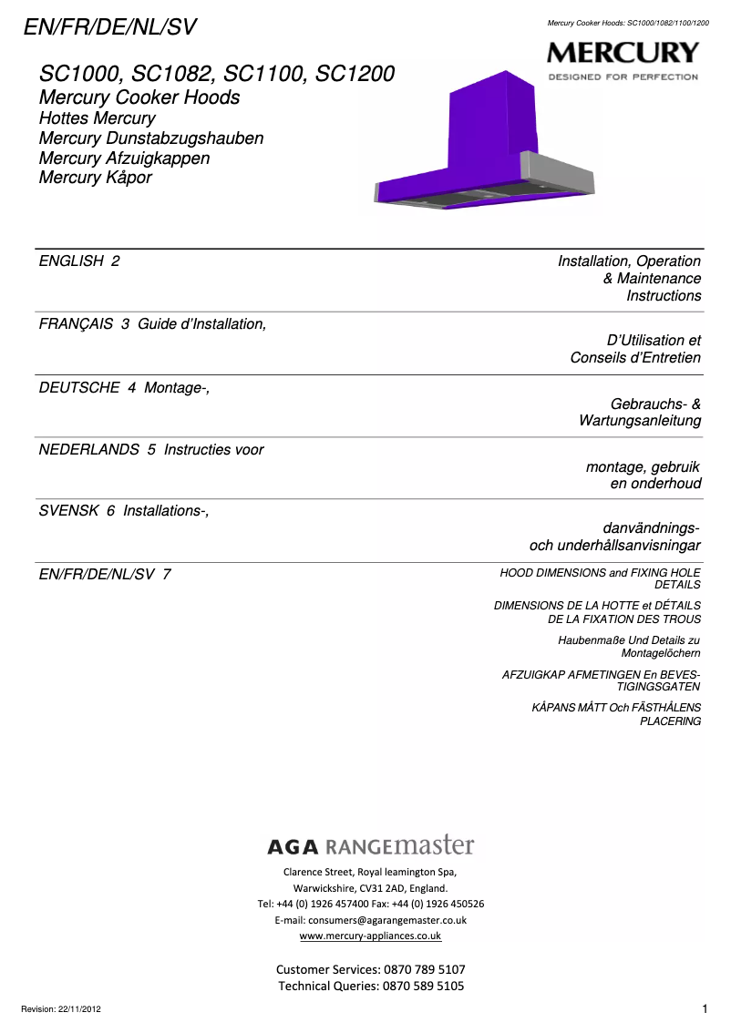 Imagen de la primera página del manual del dispositivo SC1100
