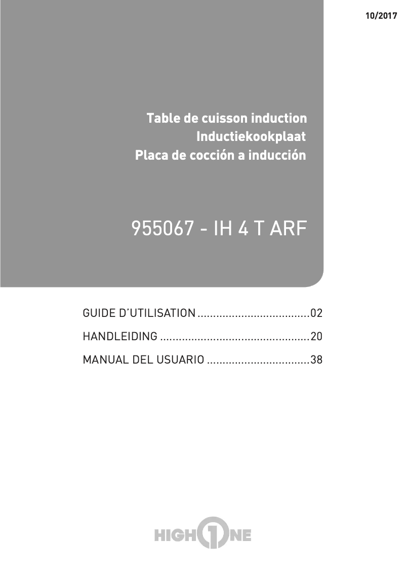 Imagen de la primera página del manual del dispositivo IH 4 T ARF
