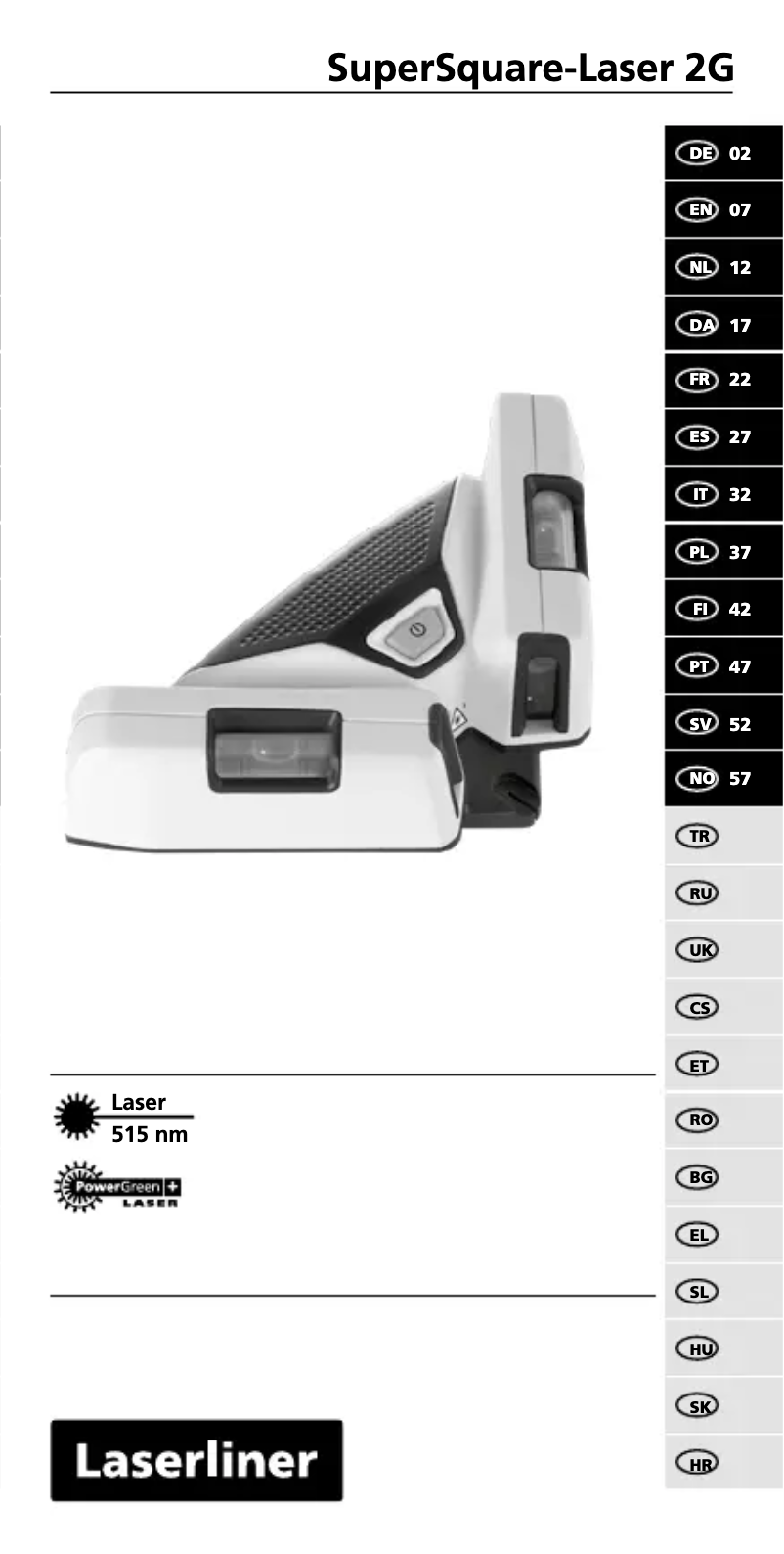 Imagen de la primera página del manual del dispositivo SuperSquare-Laser 2G Plus