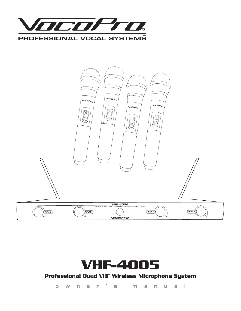 Imagen de la primera página del manual del dispositivo VHF-4005
