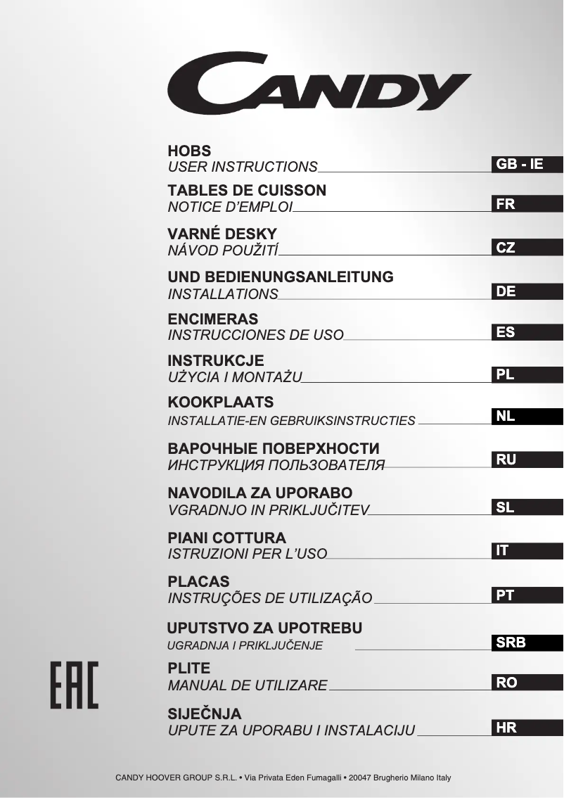Imagen de la primera página del manual del dispositivo HGV64STCV B