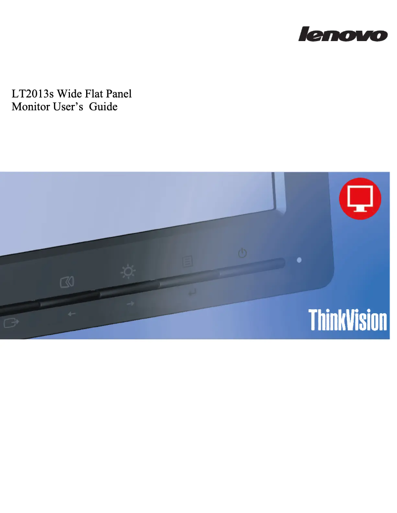 Imagen de la primera página del manual del dispositivo ThinkVision LT2013s