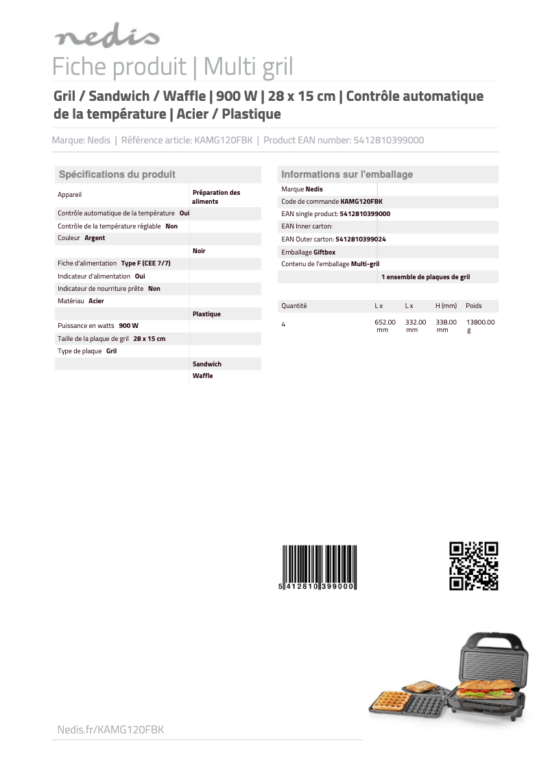 Imagen de la primera página del manual del dispositivo KAMG120FBK