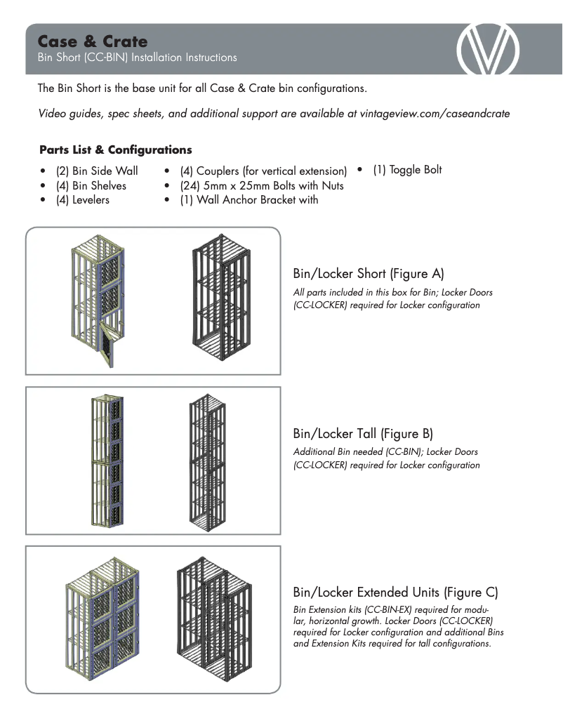 Página 1 del manual Manual de usuario VintageView CC-BIN-S4-K