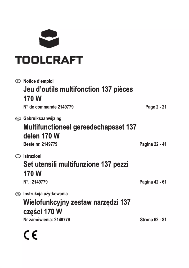 Página 1 del manual Manual de usuario Toolcraft MW-138
