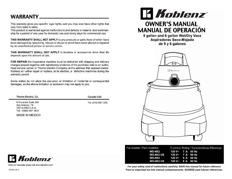 Imagen de la primera página del manual del dispositivo WD-6K2