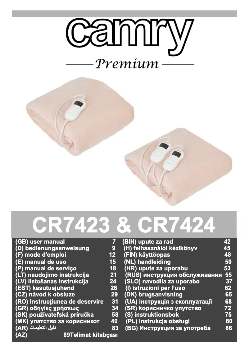 Página 1 del manual Manual de usuario Camry CR 7423