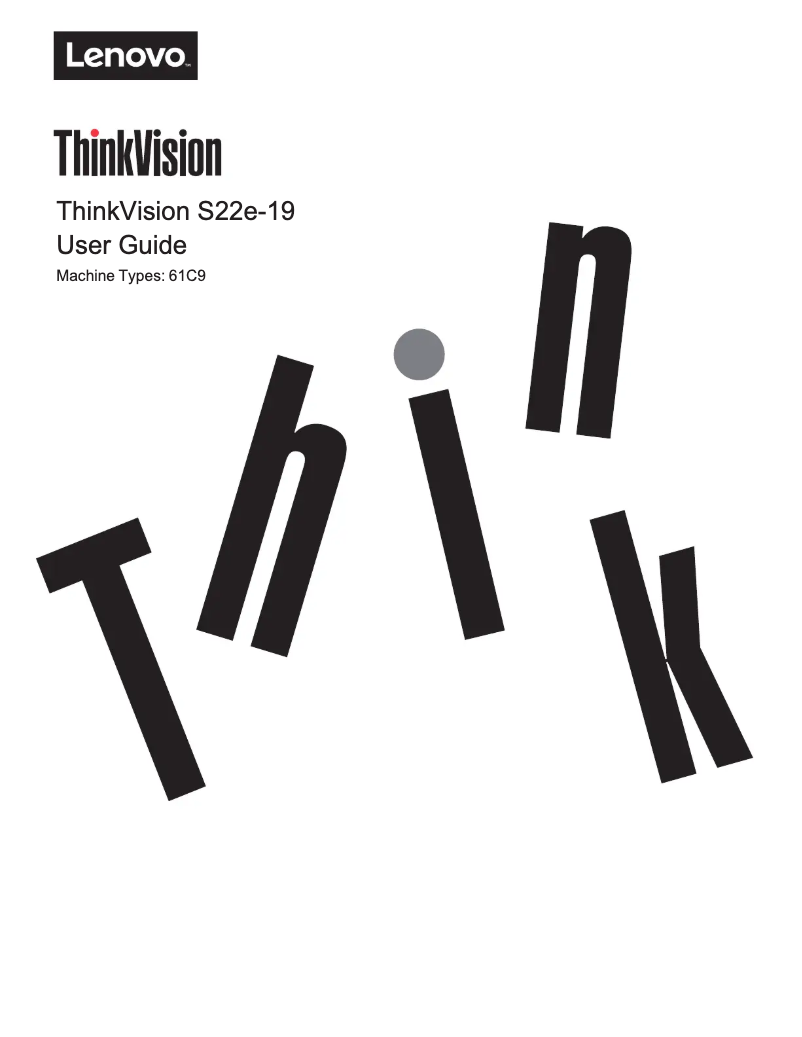 Imagen de la primera página del manual del dispositivo ThinkVision S22e-19