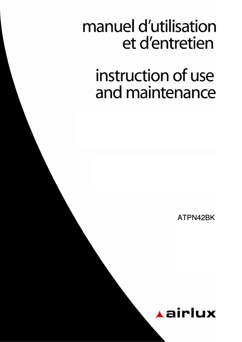 Página 1 del manual Manual de usuario Airlux ATPN42BK