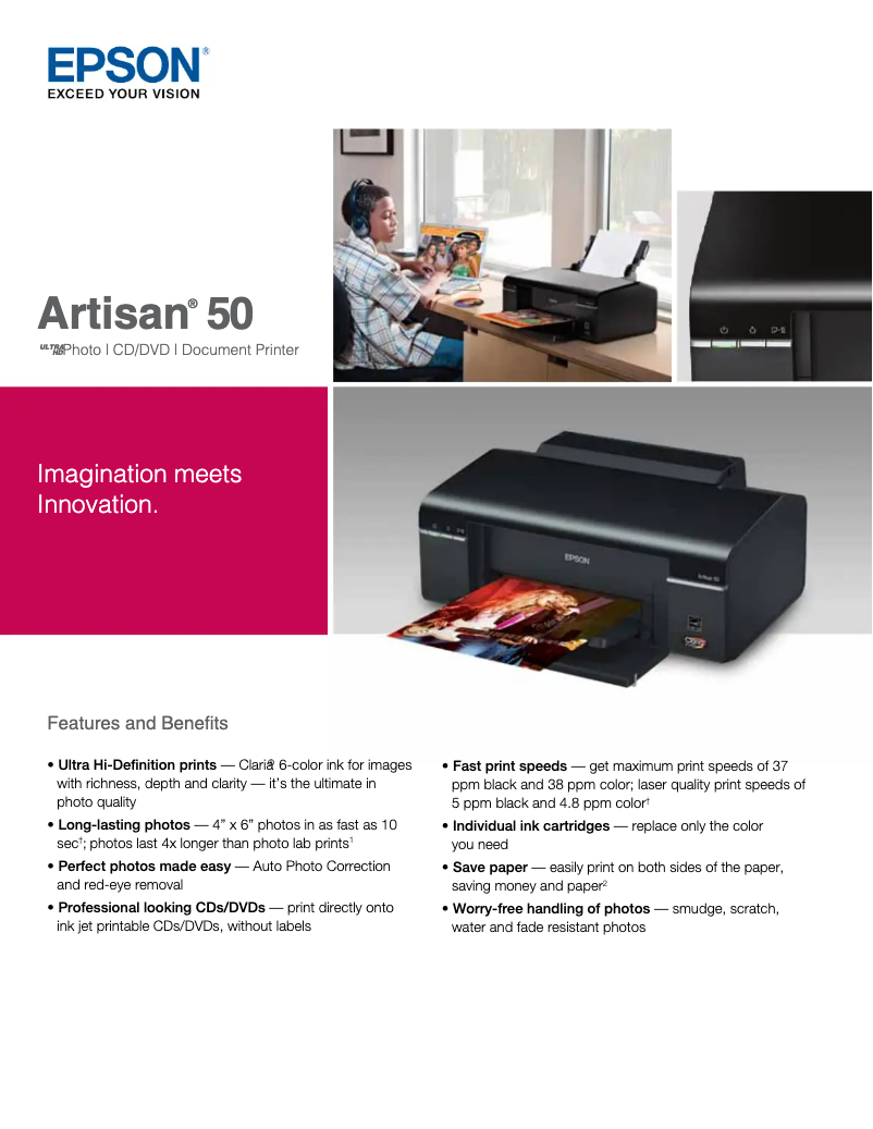 Imagen de la primera página del manual del dispositivo Artisan 50