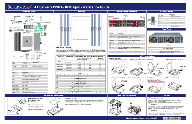Imagen de la primera página del manual del dispositivo SuperServer AS-2115GT-HNTF