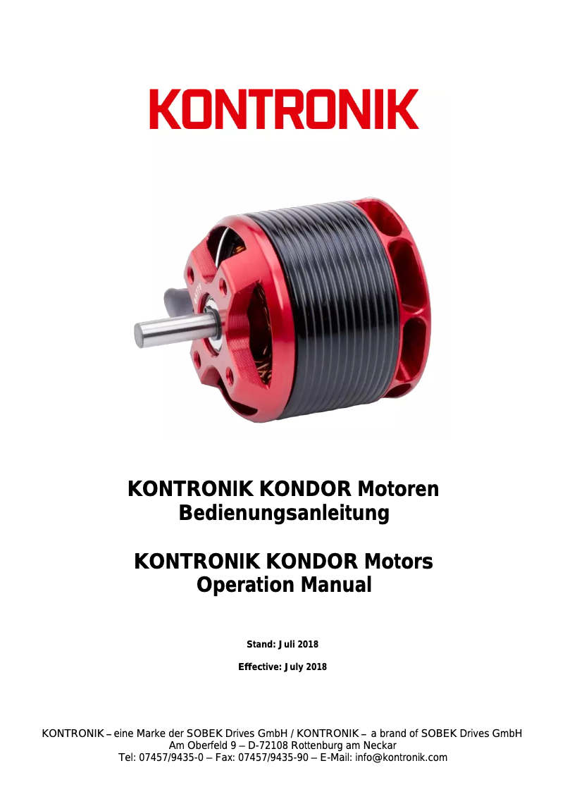 Página 1 del manual Manual de usuario KONTRONIK Kondor 25-55