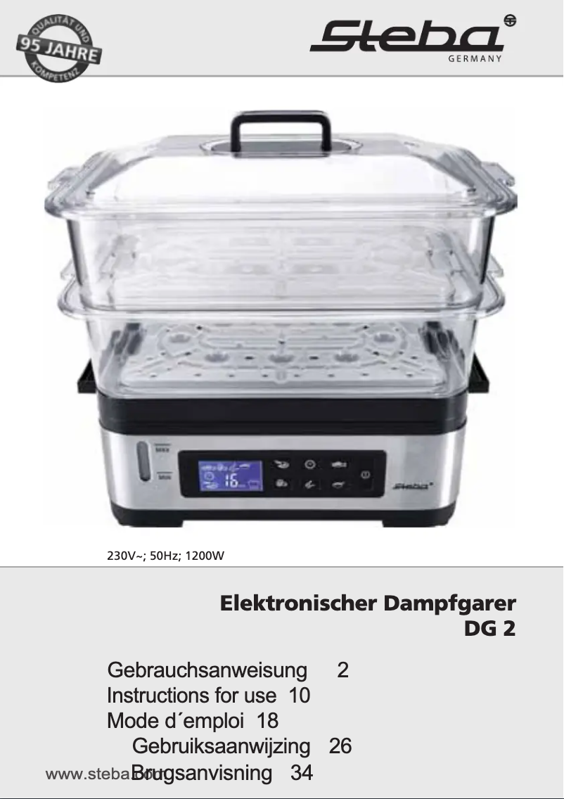 Página 1 del manual Manual de usuario Steba DG 2