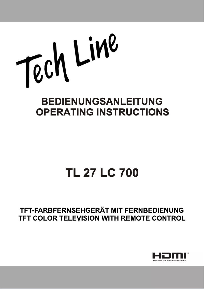 Imagen de la primera página del manual del dispositivo TL-27LC700
