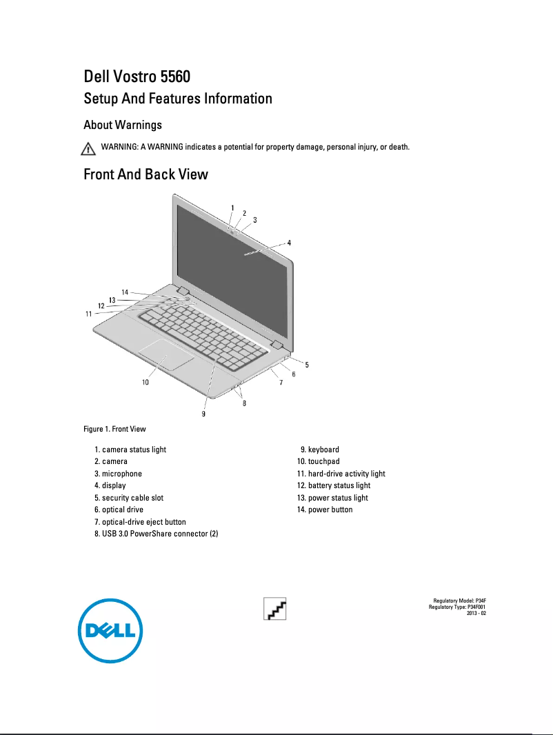 Página 1 del manual Guía de instalación Dell Vostro 5560