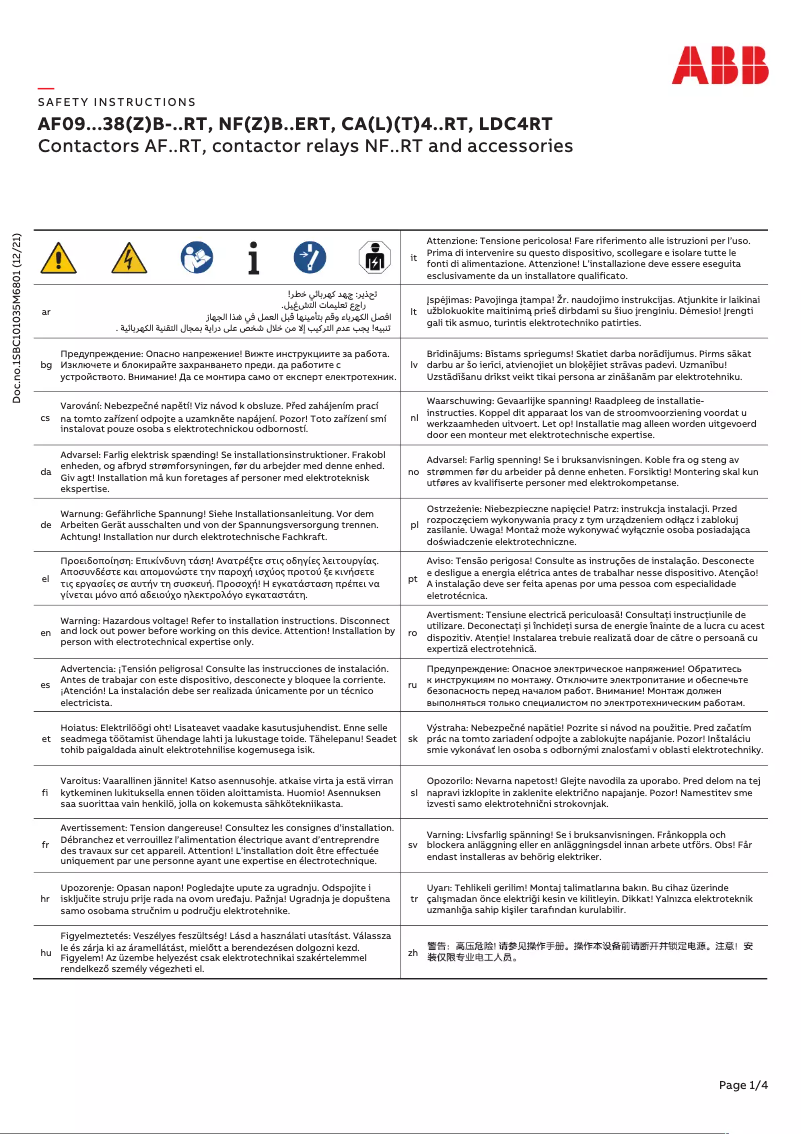 Página 1 del manual Manual de usuario ABB AF30ZB-30-00RT-21