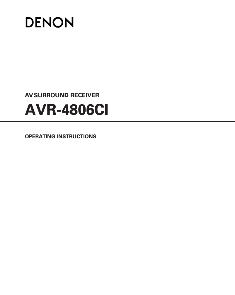Imagen de la primera página del manual del dispositivo AVR-4806CI