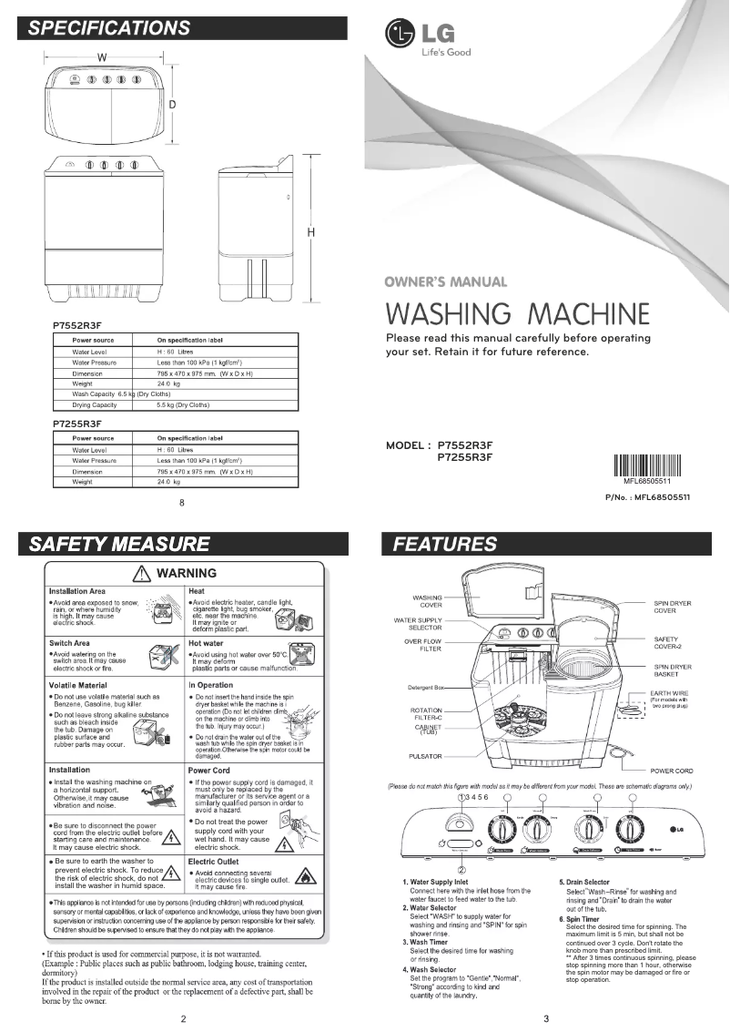 Imagen de la primera página del manual del dispositivo P7255R3F