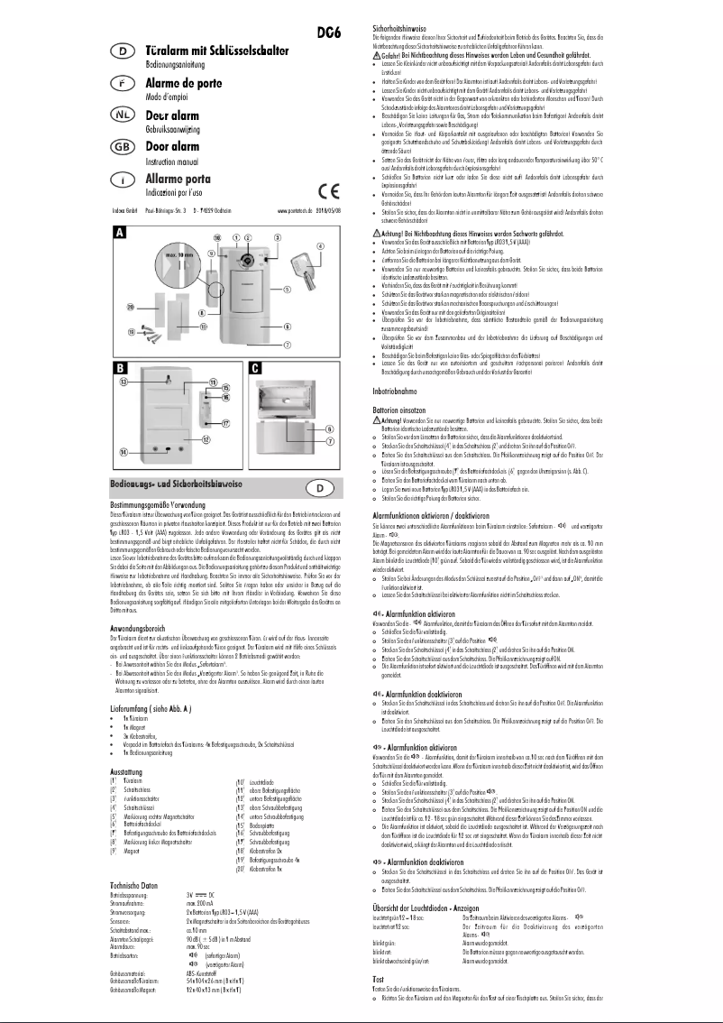 Imagen de la primera página del manual del dispositivo DG6