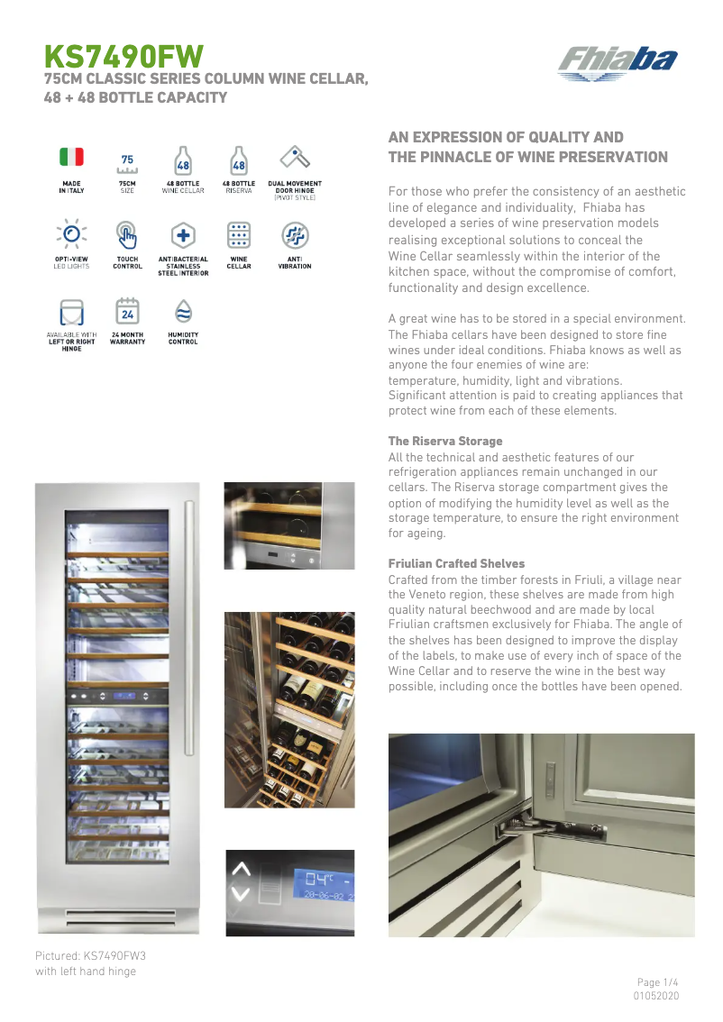Página 1 del manual Ficha técnica Fhiaba KS7490FW3