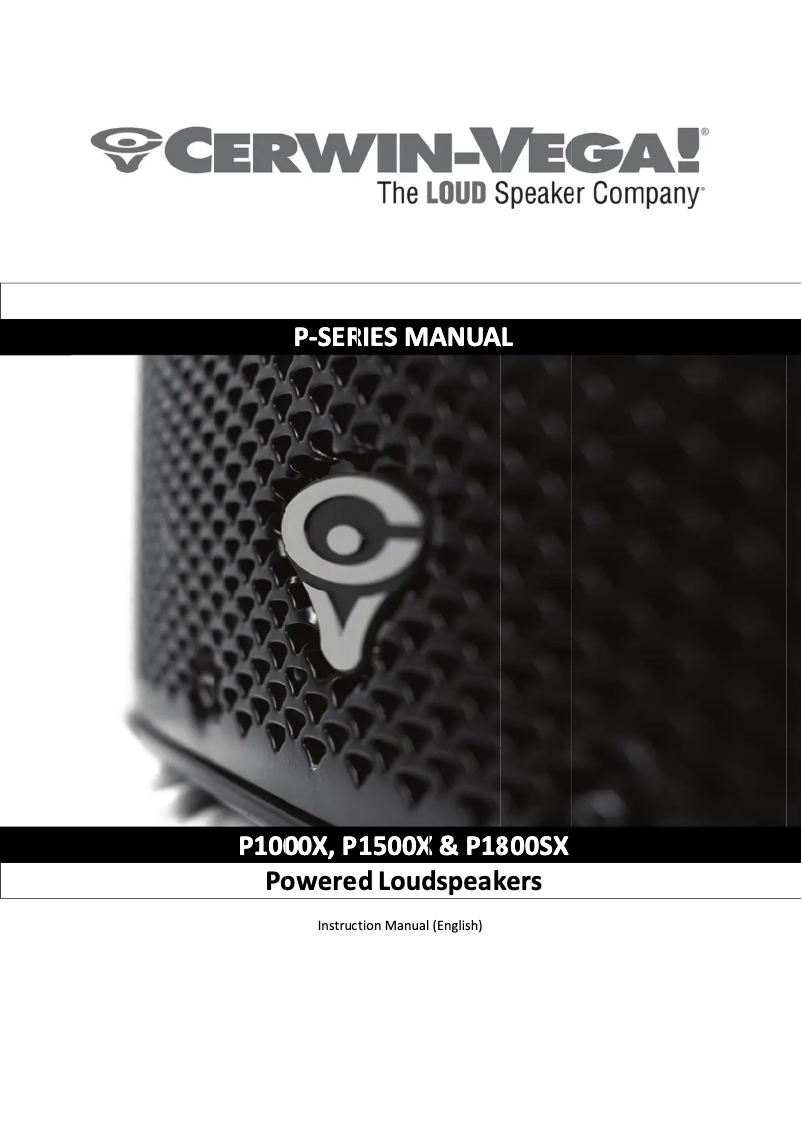 Página 1 del manual Manual de usuario Cerwin-Vega P1000X