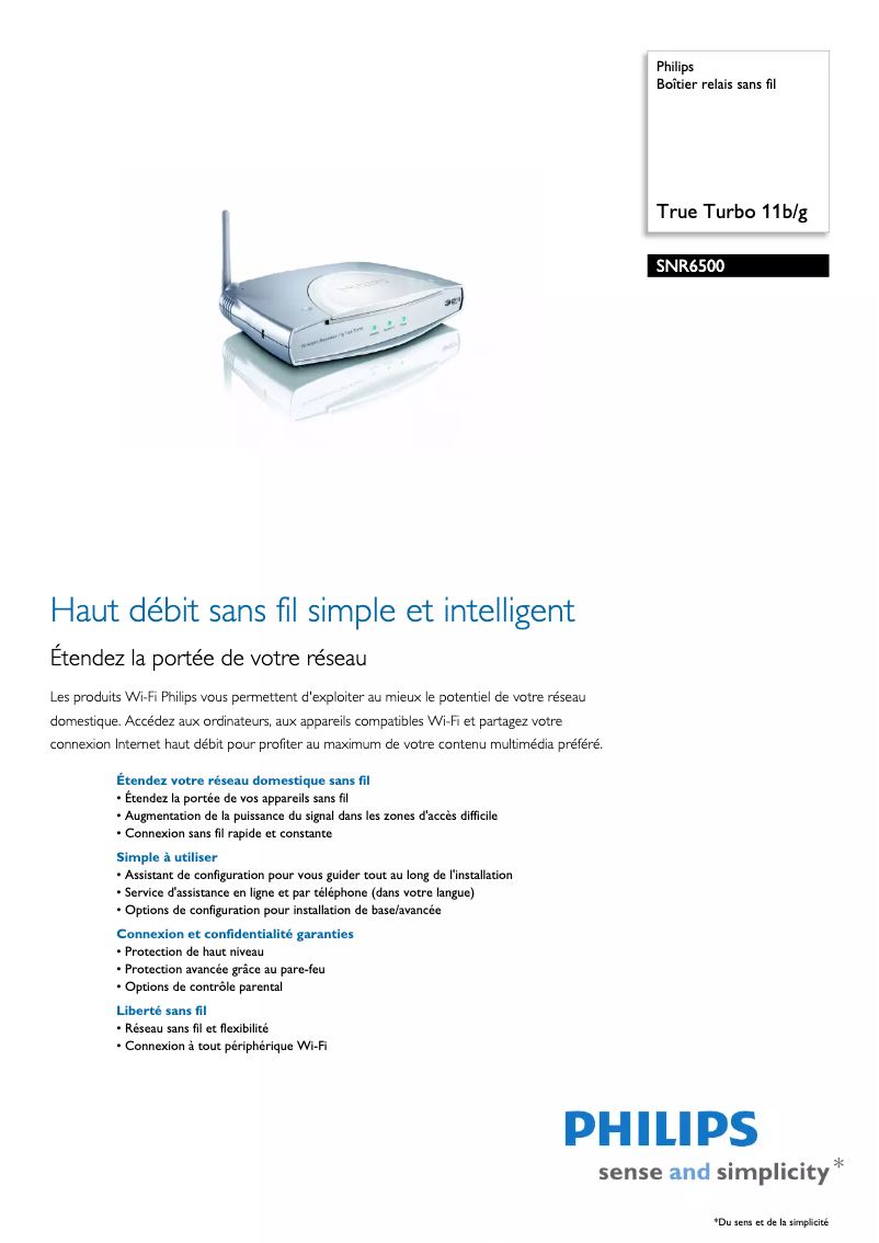 Imagen de la primera página del manual del dispositivo SNR6500
