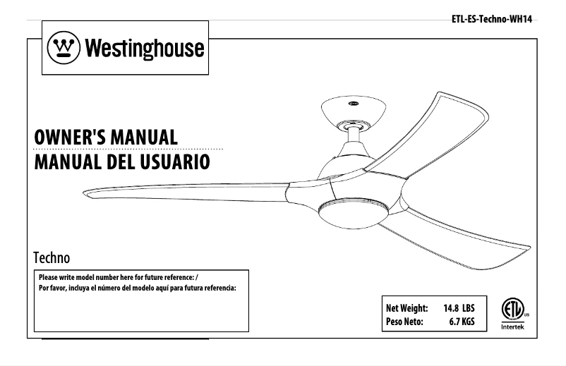 Página 1 del manual Manual de usuario Westinghouse Techno
