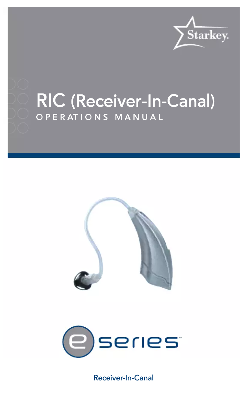 Página 1 del manual Manual de usuario Starkey E Series RIC