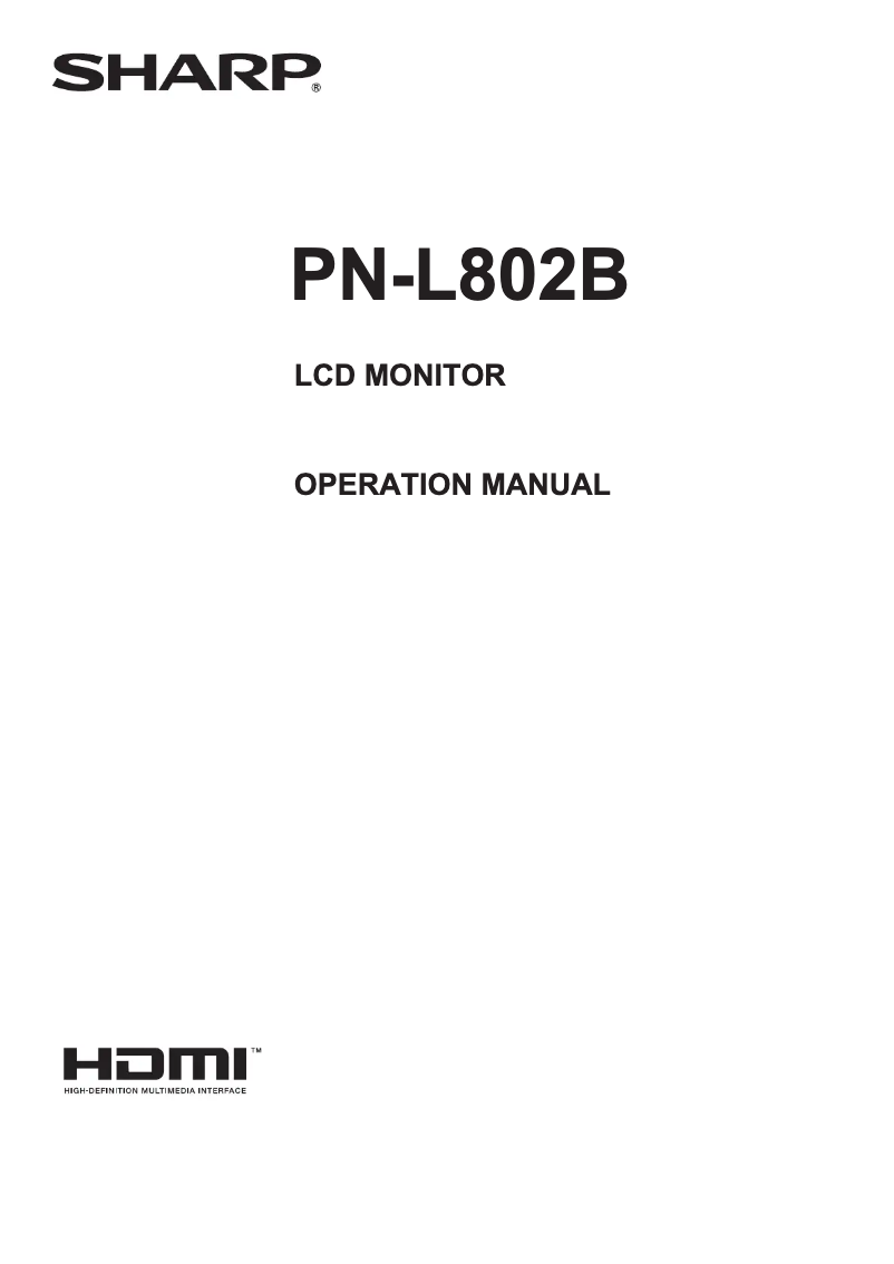 Imagen de la primera página del manual del dispositivo PN-L802B