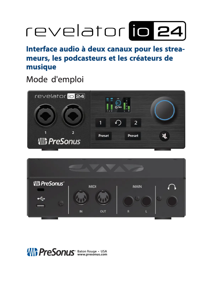 Página 1 del manual Manual de usuario PreSonus Revelator io24