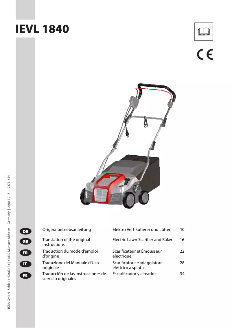 Página 1 del manual Manual de usuario IKRA IEVL 1840