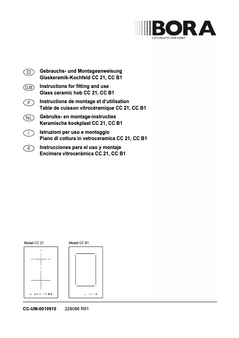 Imagen de la primera página del manual del dispositivo CC B1
