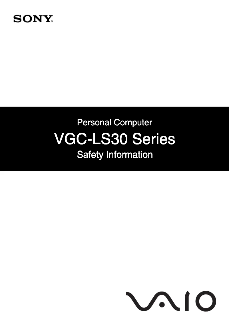 Página 1 del manual Instrucciones de seguridad Sony Vaio VGC-LS35E