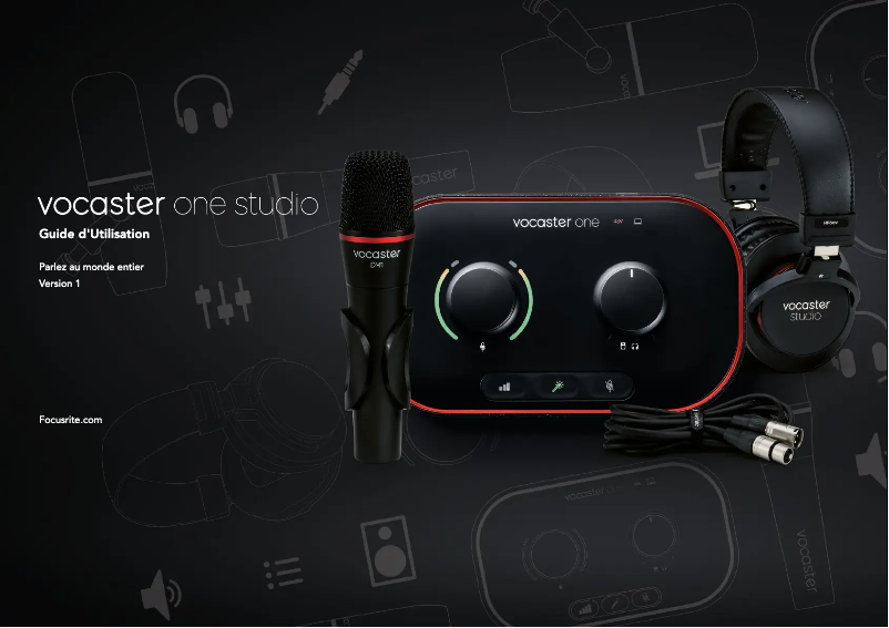 Imagen de la primera página del manual del dispositivo Vocaster One Studio