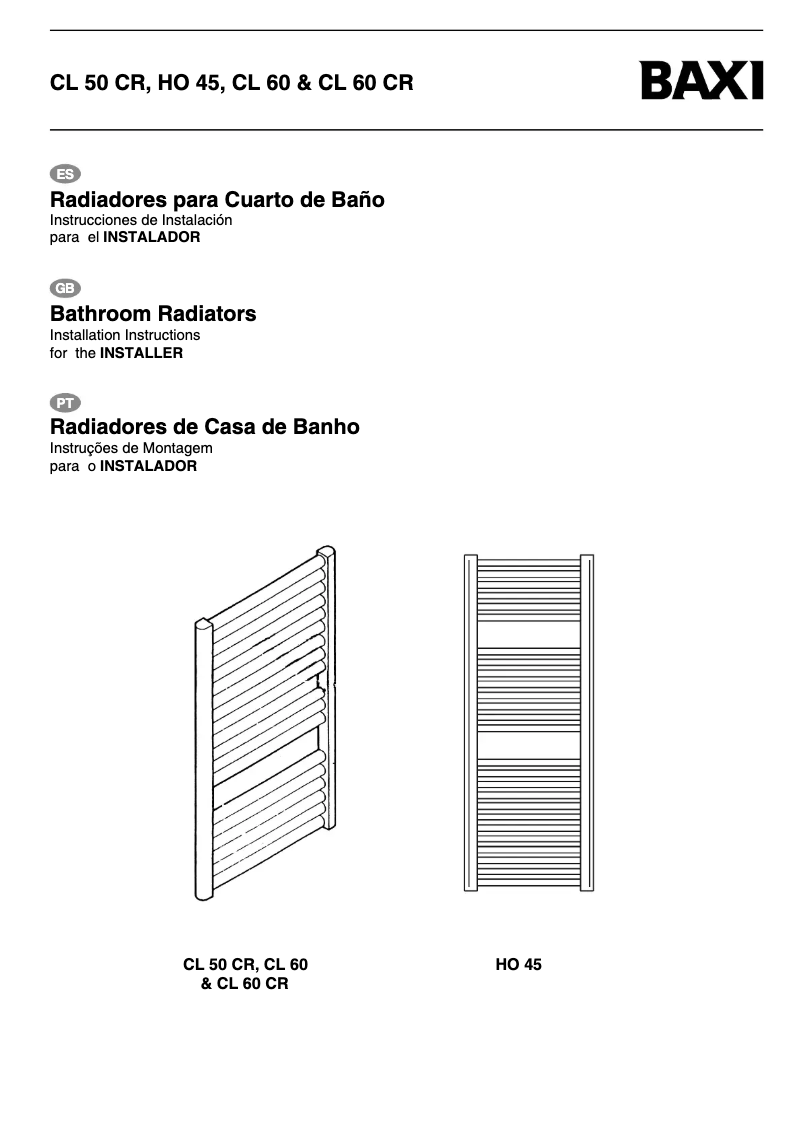 Página 1 del manual Manual de usuario Baxi CL 60