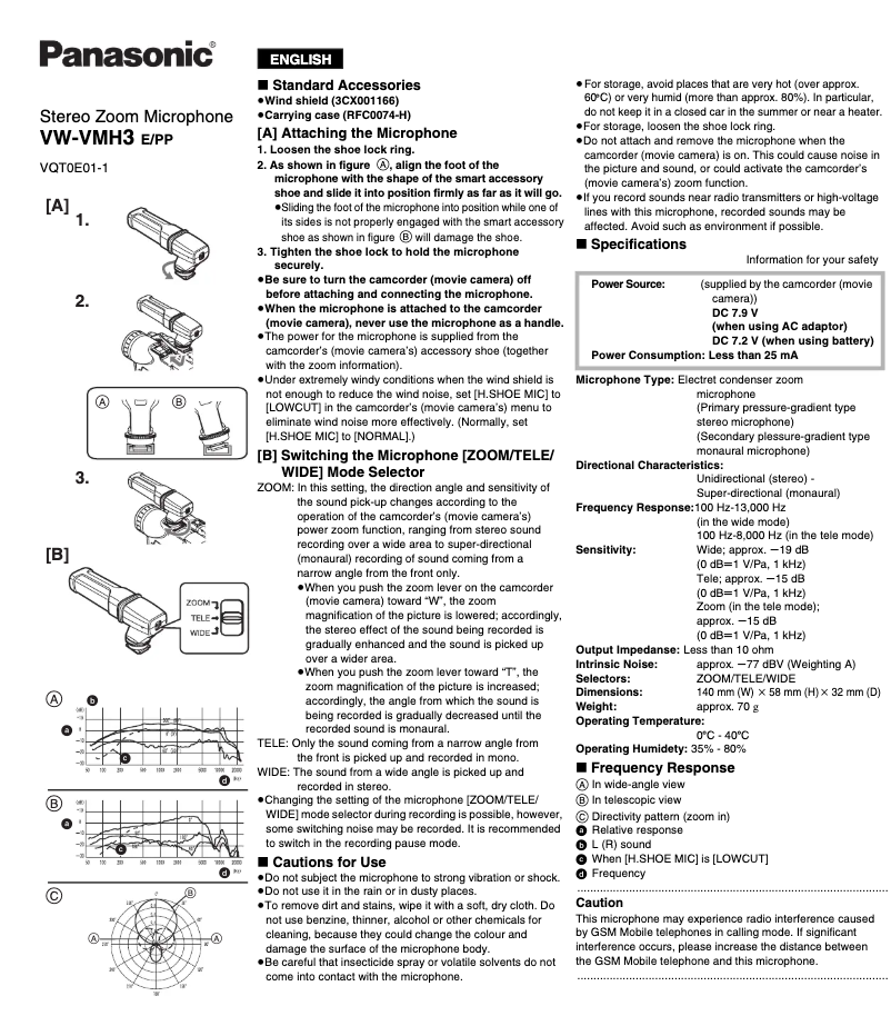 Página 1 del manual Manual de usuario Panasonic VW-VMH3E