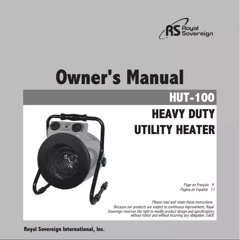 Imagen de la primera página del manual del dispositivo HUT-100