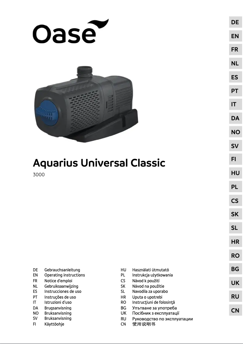 Página 1 del manual Manual de usuario Oase Aquarius Universal Classic 3000