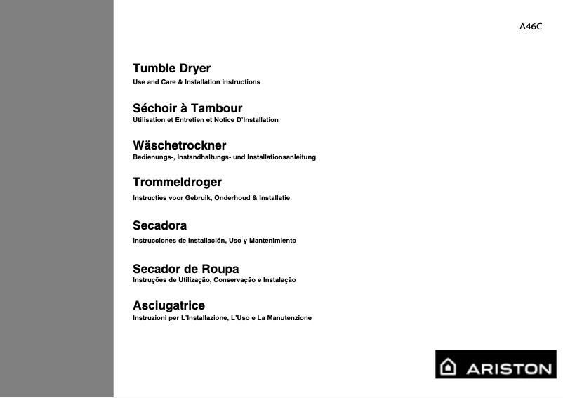 Página 1 del manual Manual de usuario Ariston Thermo A46C