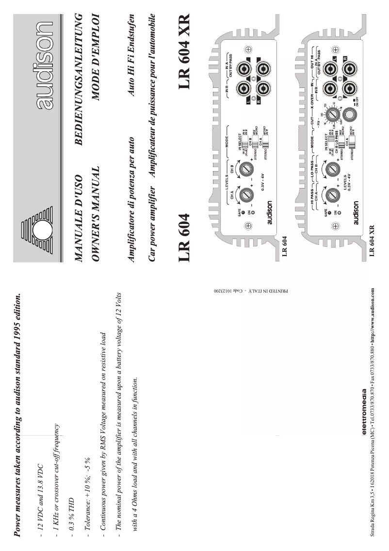 Imagen de la primera página del manual del dispositivo LR 604