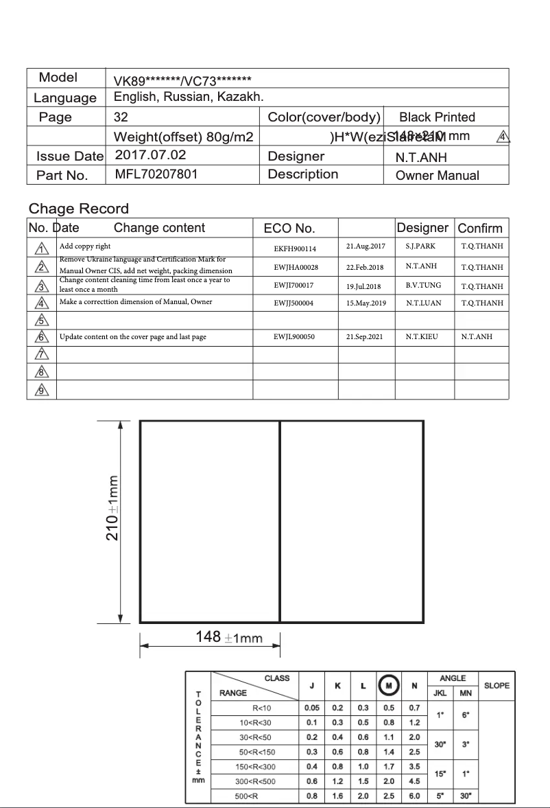 Página 1 del manual Manual de usuario LG VC73181NHAB
