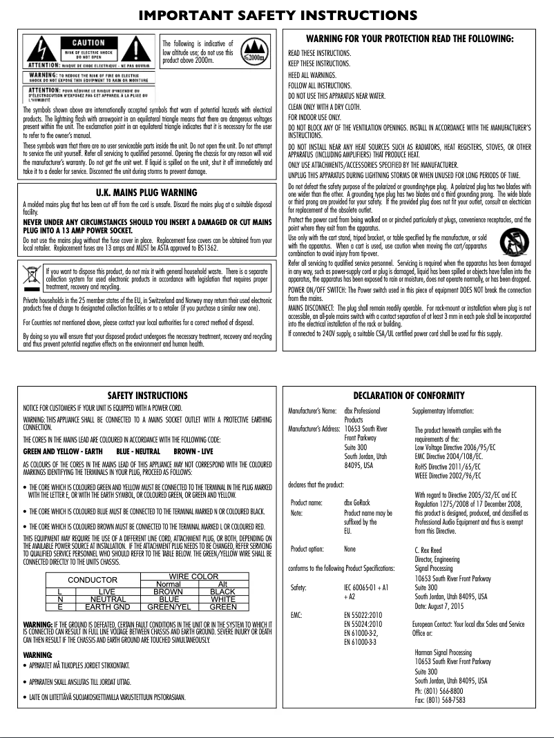 Imagen de la primera página del manual del dispositivo goRack