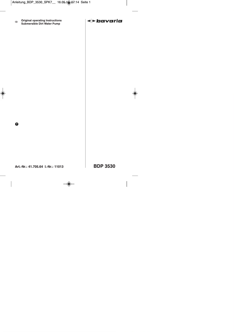 Imagen de la primera página del manual del dispositivo BDP 3530